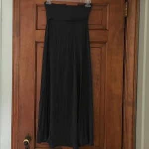 Cotton Charcoal Maxi Skirt