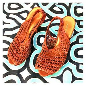 Antonio Melani leather cage heels