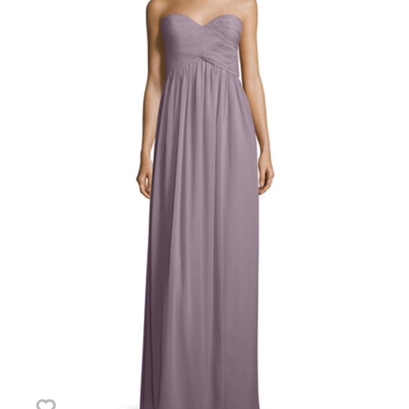 Donna Morgan Strapless Ruched Chiffon Gown