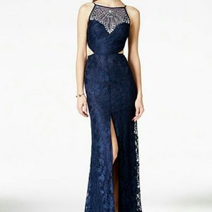 B Darlin Juniors Lace Embellished Navy