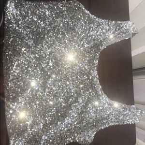 Forever 21 Shiny Glam Crop Blouse