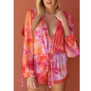 Long sleeved tie dye romoer