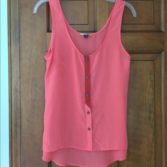Tank top with color block/button detail