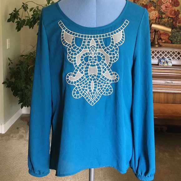 Dark teal blouse