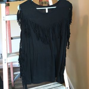 Black fringe shirt
