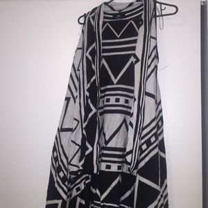 chevron sleevless cardigan