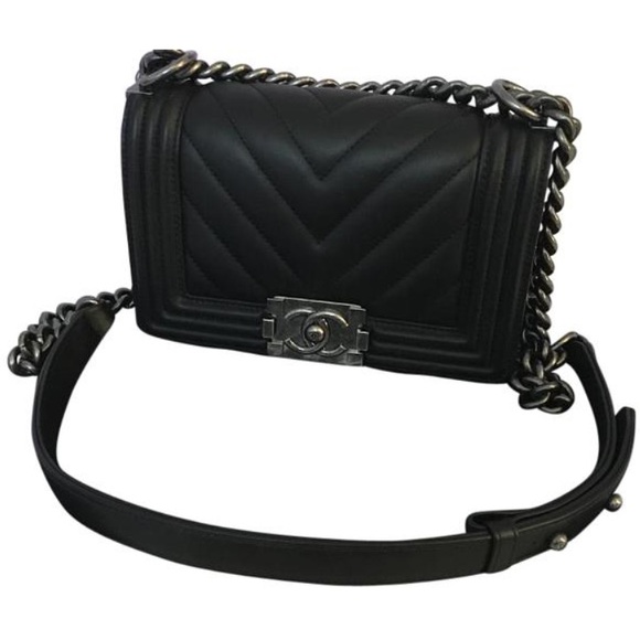CHANEL Handbags - SOLD CHANEL Small Chevron Quilted Boy