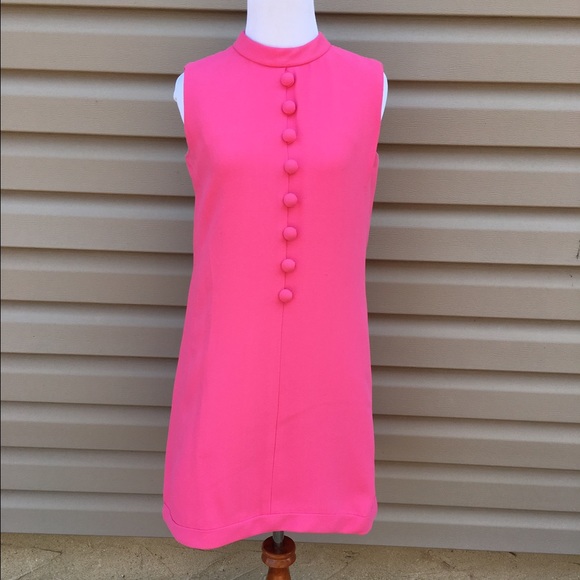🚫🚫SOLD Vintage 60's MOD pink mini dress - Picture 2 of 3