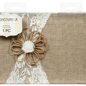 David Tutera Burlap Wedding Guestbook.