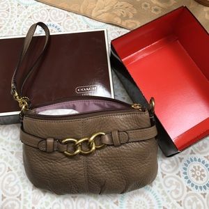 Brand NEW in box coach leather clutch/wristlet
