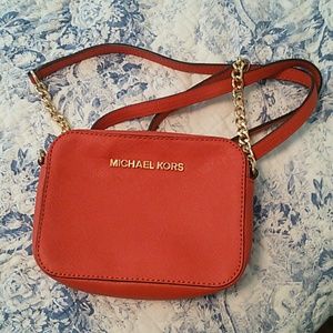 Orange & Gold Michael Kors Crossbody Purse