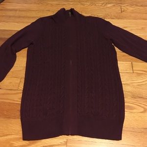 Full zip maroon sweater