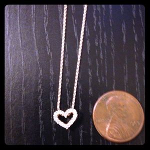 14K rose gold necklace w/ diamond pendant