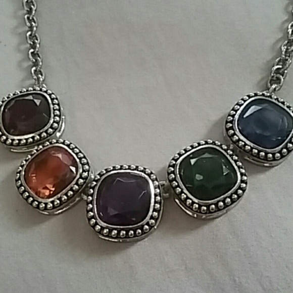 Multi Colored Rhinestone Necklace - image 1