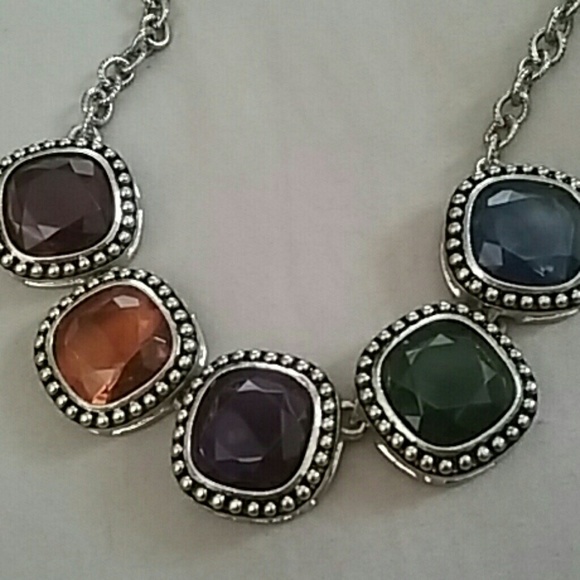 Multi Colored Rhinestone Necklace - image 3