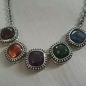 Multi colored rhinestone necklace