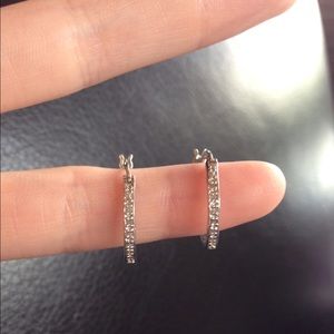Diamond 10k gold hoops.