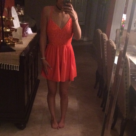 Tobi Orange lace romper - Picture 2 of 3