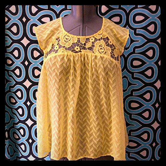 Yellow flowy blouse