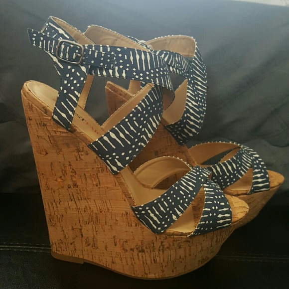 Navy cork wedge
