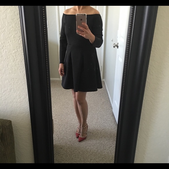Black off shoulder dress
