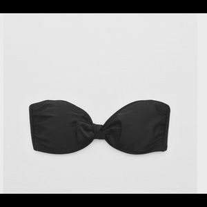 Black bandeau bathing suit top (with straps)