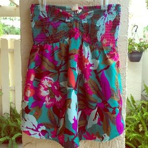 Roxy Strapless Top M Beautiful Print