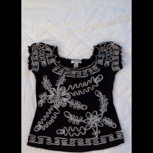 Embroidered black shirt