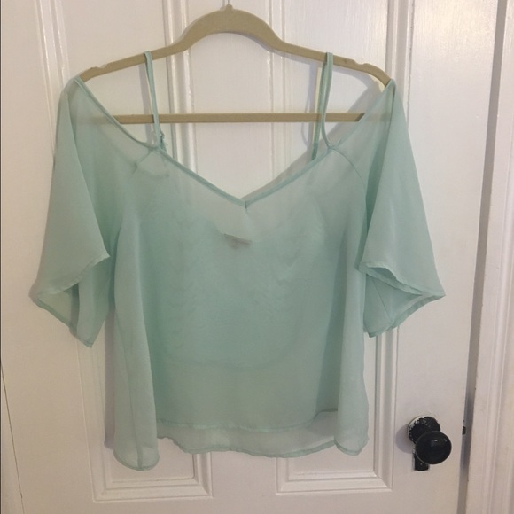 Sabo Skirt Tops - Sheer off the shoulder top