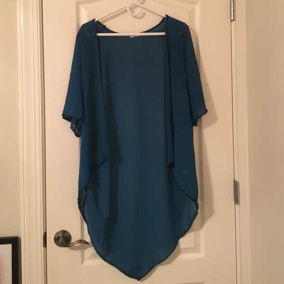 Royal blue flowy kimono