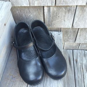 Dansko Marcelle stapled leather clogs