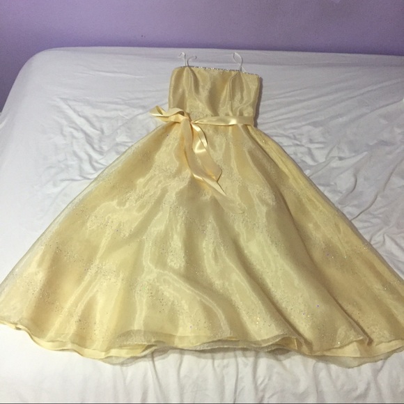 Yellow midi length dress
