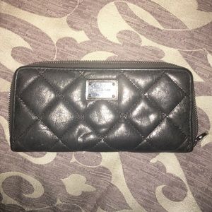 Michael Kors metallic quilted continental wallet