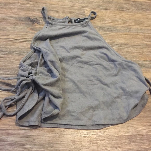 Pacsun suede grey crop top that laces up on side