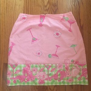 Lily Pulitzer "martini and crabs" skirt. Size 8