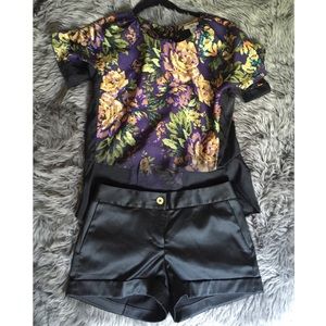 Express Black Satin Shorts