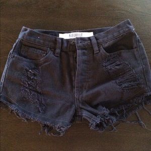 Navy blue high waisted shorts