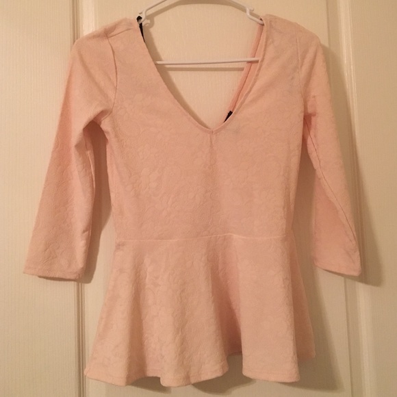 Light Pink Peplum 3/4 Top