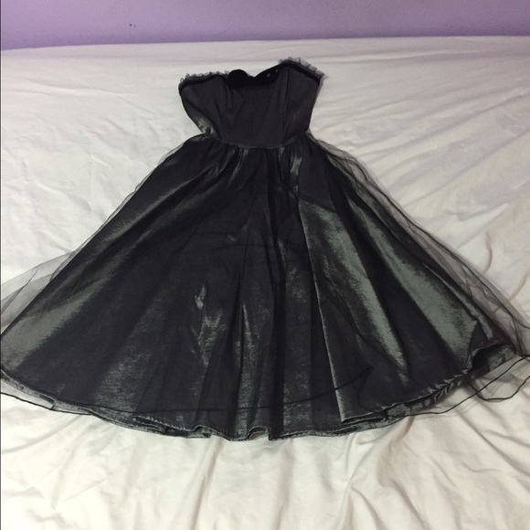 Metallic silver and black tule pin up dress