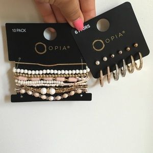 NEW Jewelry: 10 bracelets and 6 pairs of earrings.