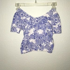 patterned crop top.