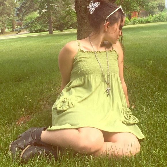 Green Pocket Summer Dress
