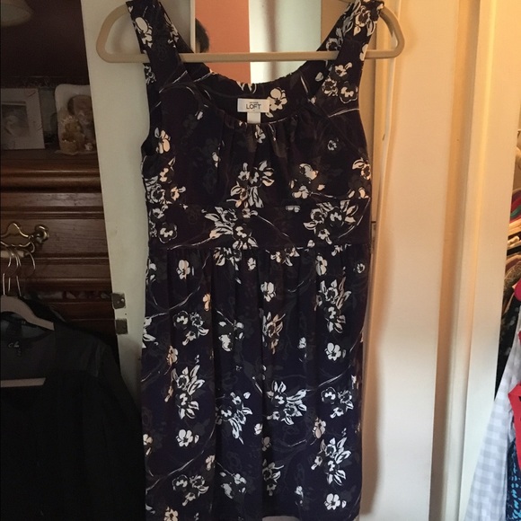 LOFT floral stretch cotton dress