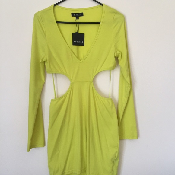 Blaque Market Dresses - Yellow Cut Out Dress Blaque Market Dresses - Yellow Cut Out Dress