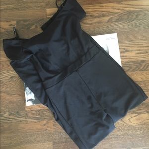 TFNC Black Off the Shoulder Full Romper