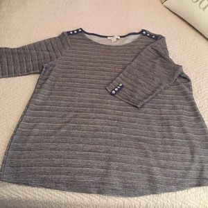 Navy blue and white shirt