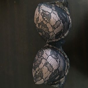 Black and nude lace bra VS