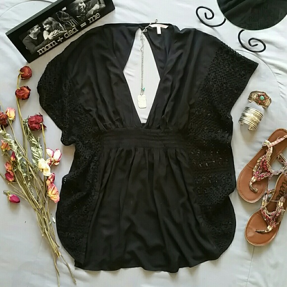Victoria's Secret Other - VICTORIAS SECRET PETITE BLACK CROCHET COVER-UP