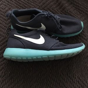 Blue Nike Roshe Run size 8. Worn twice, like new.