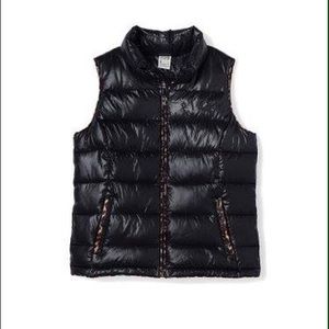 PINK Victorias Secret Black Vest with Leopard Trim